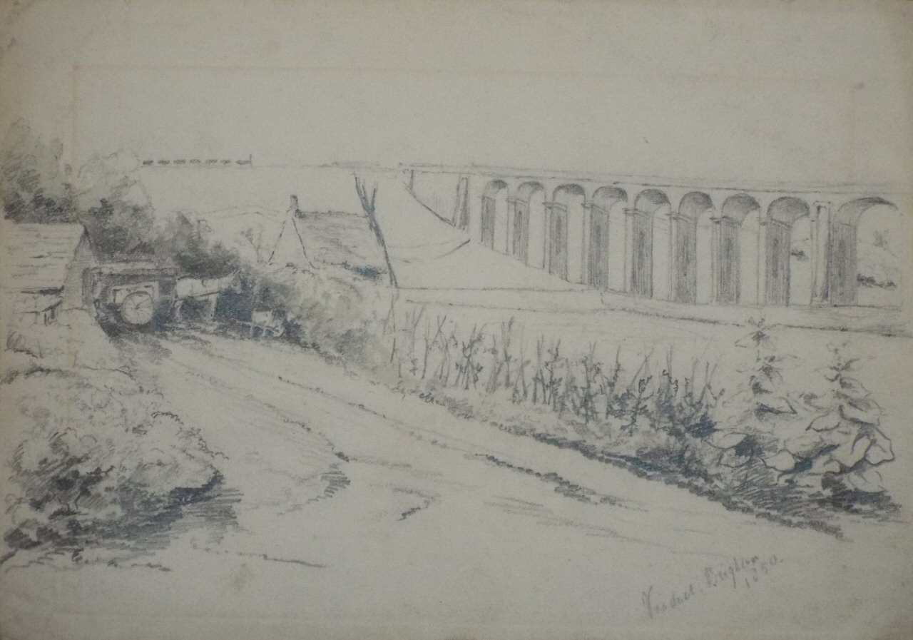 Pencil sketch - Viaduct, Brighton 1850